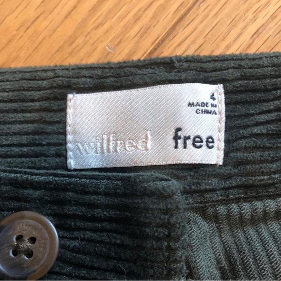 Aritzia Wilfred Free Dark Green Corduroy Pants - Picture 4 of 9